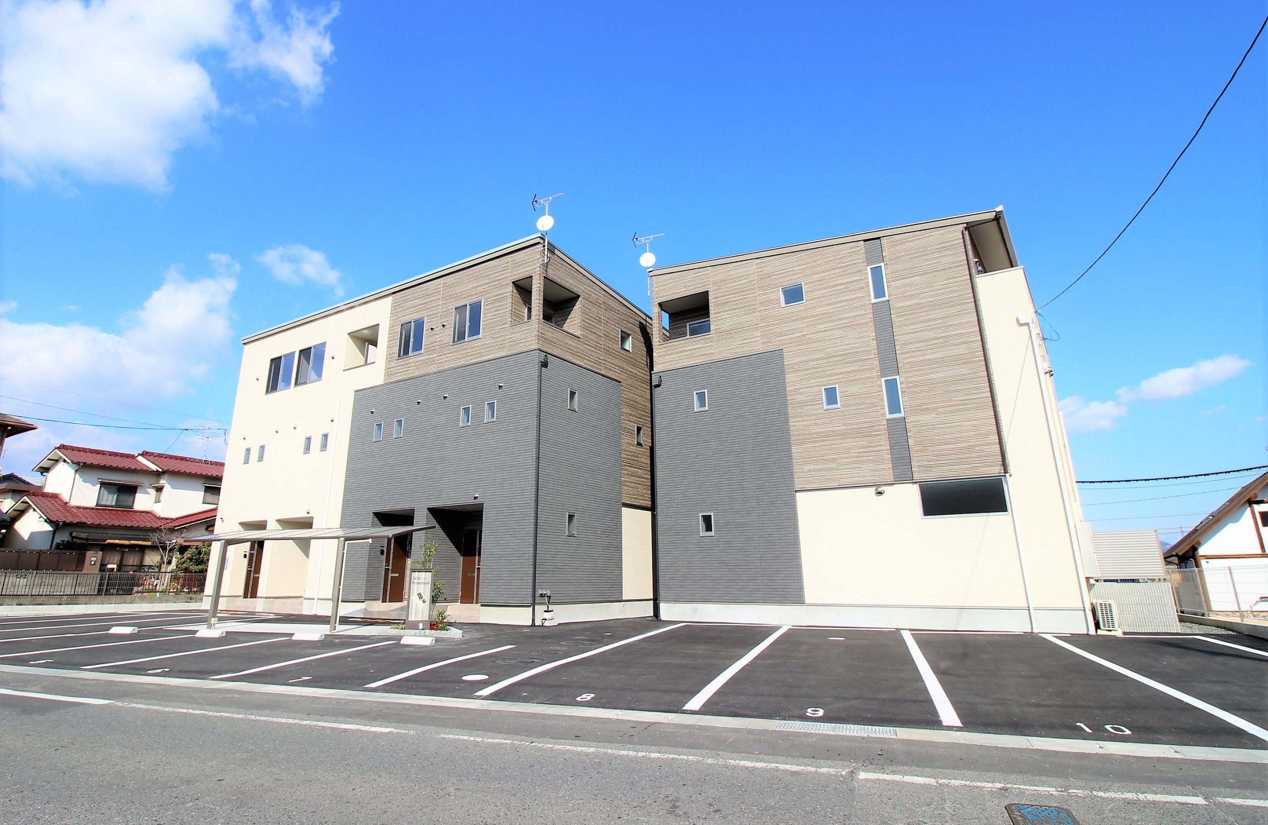 岡山市北区辛川市場 新築賃貸アパート「Calme Promenade」完成